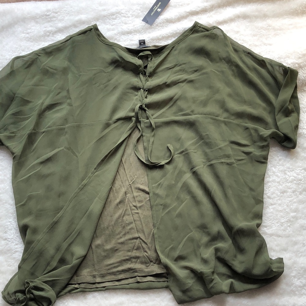 Worthington Forest Green Blouse - Picture 3 of 5